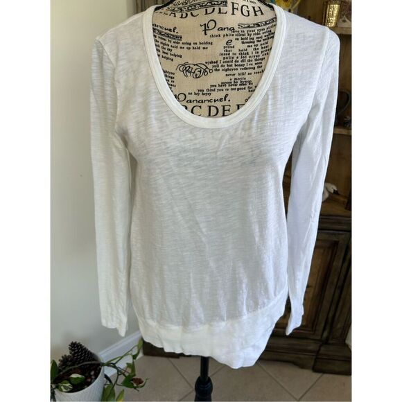 Sundance White Cotton Long Sleeve Tee - Picture 7 of 7